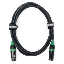 3' - 100' Color Coded 3-Pin Professional Light DMX Cable with Locking XLR Ends
