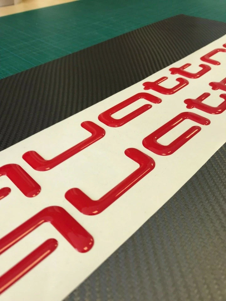 QUATTRO Audi AUFKLEBER, SEITENAUFKLEBER 2 Stk 3d gel FOLIE ROT glänzendes - Bild 3 von 4