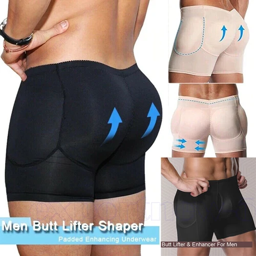 Herren gepolstert Body Shaper Höschen Po-Lifter Booty Hüftverstärker Bodyshort Unterwäsche - Bild 1 von 37