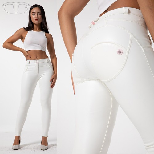 Shascullfites Melody Leather Pants Push Up Leggings Skinny Jeans White Pants  | eBay