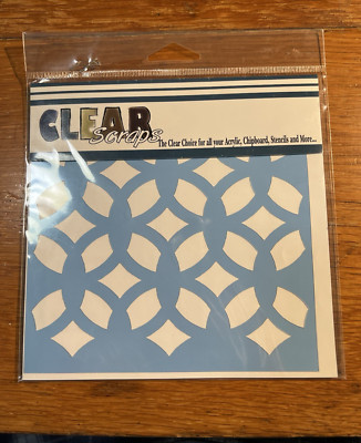Clear  Scraps CSSM ''Funkey'' Stencil Pattern 6x6 Scrapbooking & Crafts  (B377)