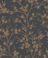 Vliestapete Novamur 82317 Schwarz Gold KirschblüTen Struktur Ivy (3,24€/1Qm)