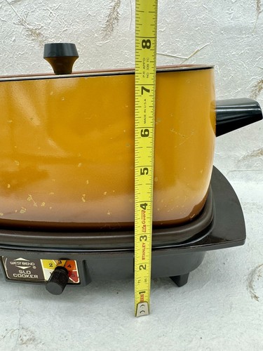 VTG MCM 70s West Bend Automatic Slo Slow Cooker 7645449F Autumn Gold W Lid WORKS - Picture 18 of 24