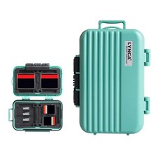 LYNCA 24 Slots Camera Memory Card Case Holder Water-Resistant Green