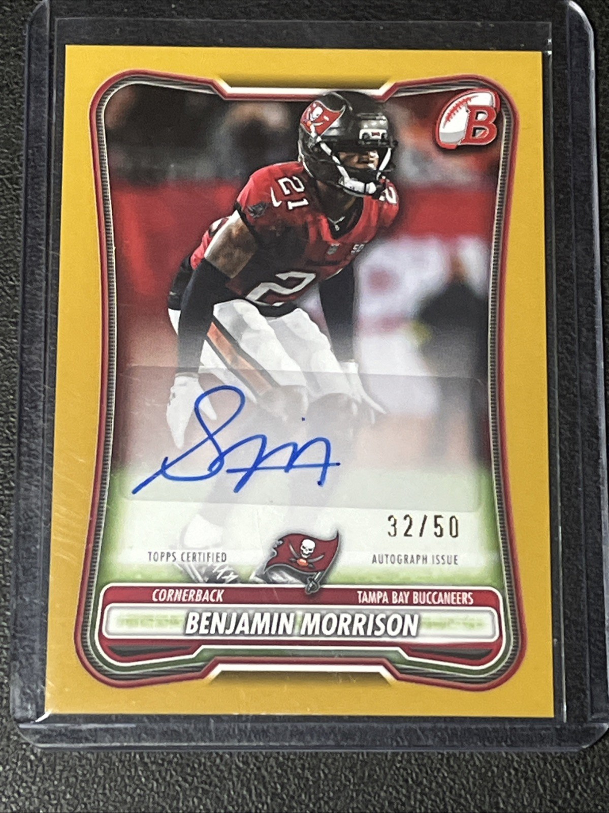 2026 Bowman Benjamin Morrison #BPA-BM Paper NFL Auto Gold Border /50 🔥