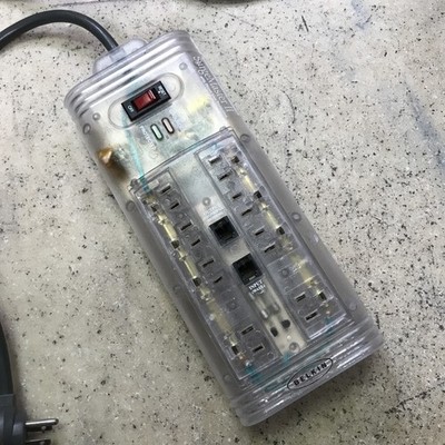Rare Vintage Y2K Belkin 8 Outlet Surge Master II 2 Suppressor Clear Transparent