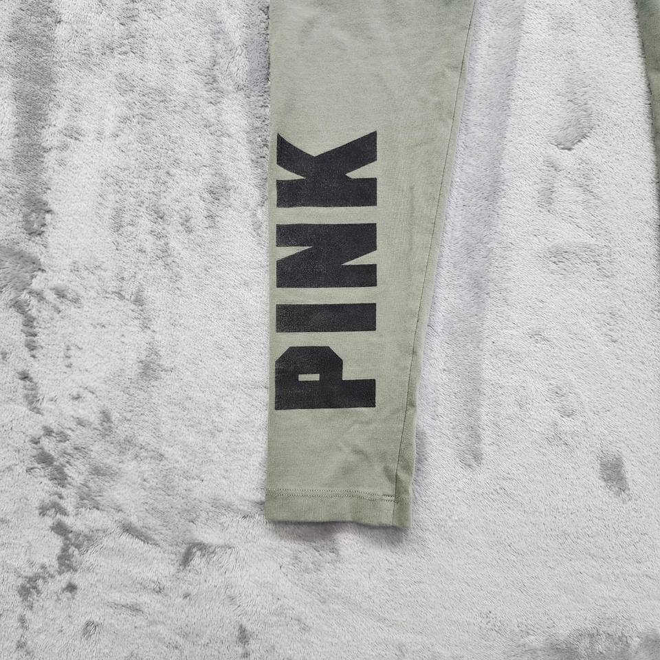 Leggings ROSA Victoria's Secret Talla XS Negro Verde Ombre Cintura Alta Deletrear Foto 4 de 4