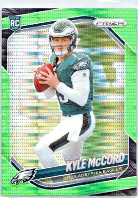 Kyle McCord 2025 Panini Prizm Green Pulsar #377 Rookie RC  Eagles