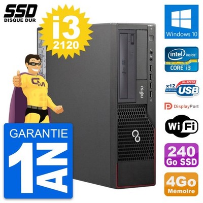 PC Fujitsu Esprimo E700 E90 + Dt Intel i3-2120 RAM 4Go SSD 240Go Windows 10 Wifi