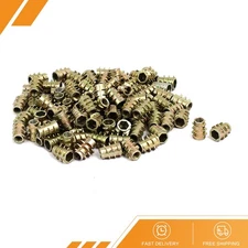 100pack M4x10mm Hex Socket Threaded Insert Nuts Bronze