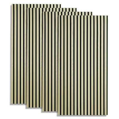 4 Wandpaneele Holz Verkleidung 3D Akustik Paneele 120 x 60 cm Creme Homestyle4u