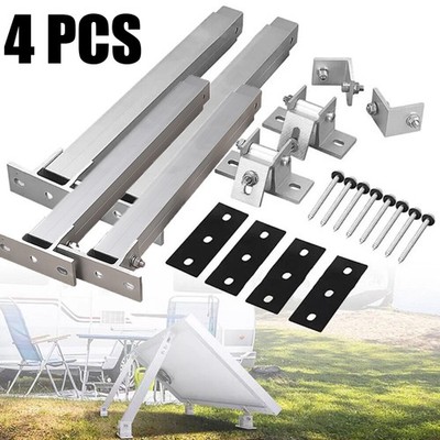 4Pcs Aluminum Adjustable Solar PV Tilt Mount Bracket Kit for Flat Roof RV Marine