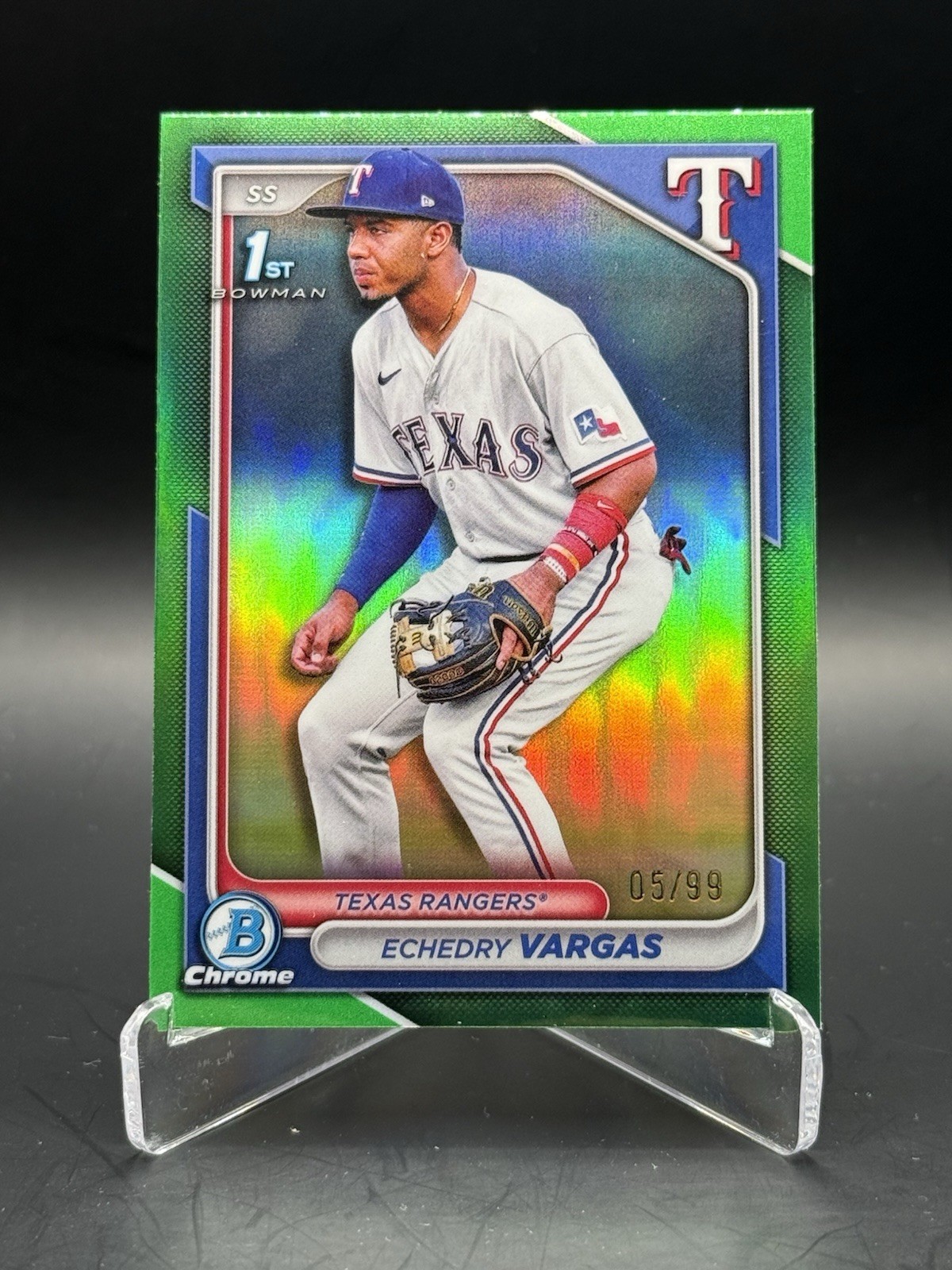 2024 Bowman Chrome - Prospects Echedry Vargas #BCP-163 Green Refractor /99 (RC)