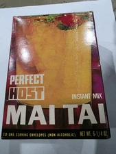 Vintage 1960s Perfect Host Mai Tai Instant Drink Cocktail Mix Bar Decor Display 