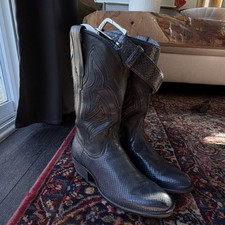 Tecovas Men's Black Python Boots Size 9.5 D Billy Gunsmoke (discontinued)