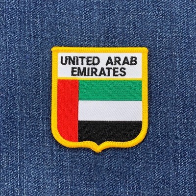 United Arab Emirates Patch - Embroidered UAE Flag Shield Badge 2.75'' (Iron On)