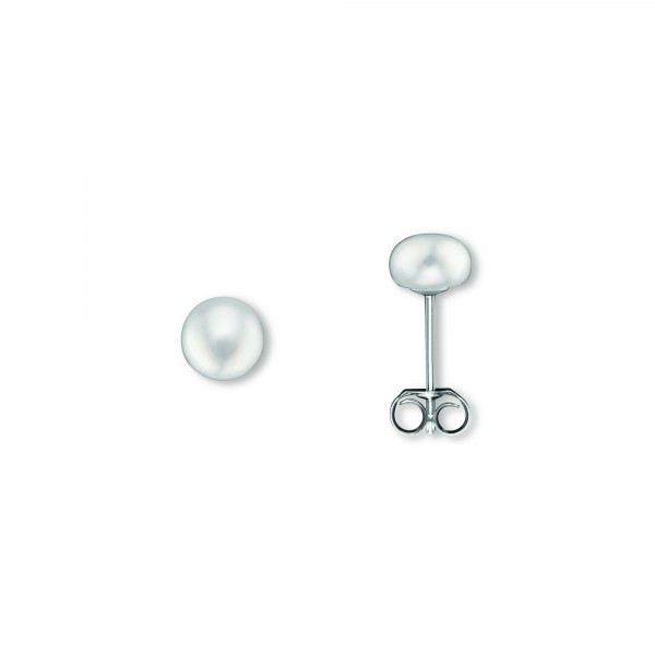 Ohrstecker SüßWasser-Zuchtperle 925/- Silber Rhodiniert 6,0 - 6,5 Mm-image