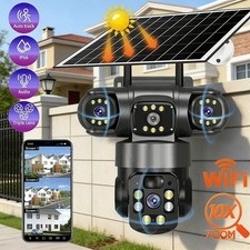 Solar Battery Powered Wireless WiFi Home Security Camera System Outdoor Pan/Tilt