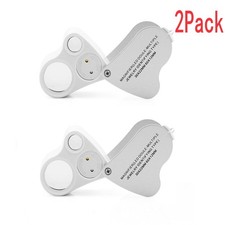 30x 60x Jeweler Loupe Dual lenses Band Light Antique geology Magnifier