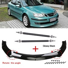 For Saab 9-3 Aero Front Bumper Lip Splitter Spoiler Glossy Black Body Kit