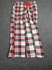 Old Navy Flannel Christmas Pjs Red Plaid Women Size Medium Long Pant Sleepwear