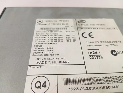 A1699002000 Sistema Audio/Radio Cd para MERCEDES-BENZ SPRINTER II FURGÓN 6810953 - Imagen 4 de 10