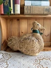 Straw Hay Chicken Hen Figurine Farmhouse Kitchen Garden Country Cottage Decor