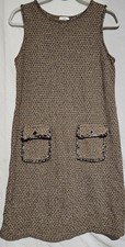 J. Jill Women's Sleeveless Tweed Butterscotch Front Pockets Dress Size XS