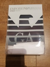 Emporio Armani Mens Stretch Cotton 3 pack Trunks Size: XL BNWB