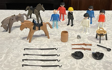 Vintage Play Mobil Lot Cowboys, Horses Accessories