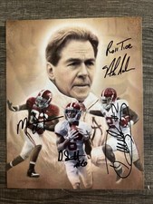 Alabama Crimson Tide Nick Saban Henry Ingram Smith signed Heisman 8x10 COA