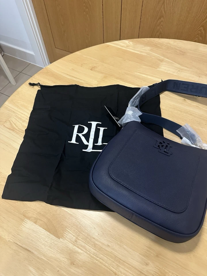 Lauren Ralph Lauren Navy Leather Cross Body Handbag W/ Dust Bag BNWT rrp £329 - Image 4 of 4