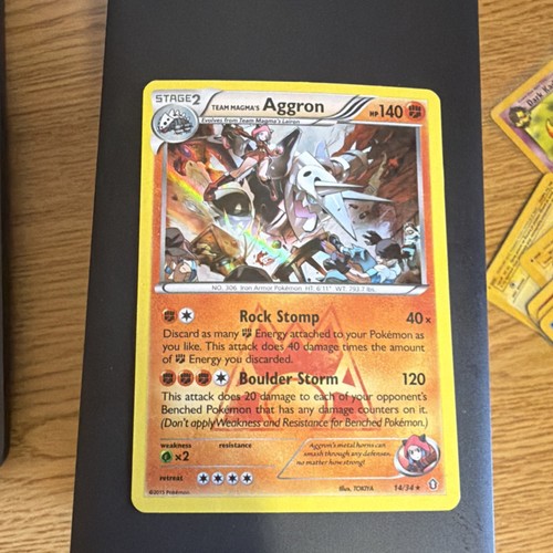 Pokémon Team Magma's Aggron Holo Rare Double Crisis 140 HP 14/34 Card
