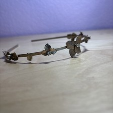 Gold Flower Leaf Headband Pretty Leaves White Stone Flowers