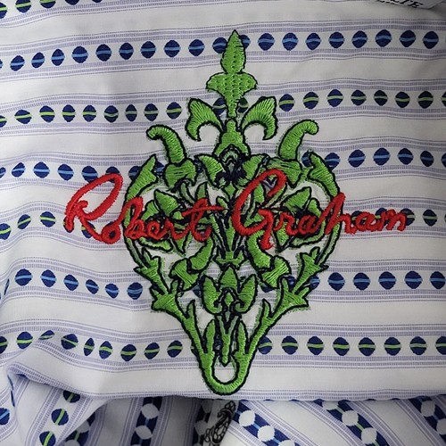 Robert Graham Senegal Button Up Hemd Herren Größe XLT Langarm Geometrisch Gepunktet - Bild 10 von 12