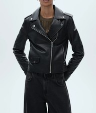 Women's Leather Jacket Black Biker Moto Pure Lambskin Size XS S M L XL XXL 3XL