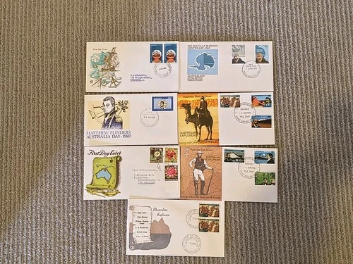 7 Australian Explorers Vintage FDC Letters