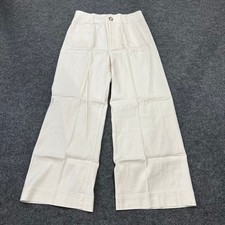 MAEVE The Colette Linen Blend Wide-Leg Pants Women's Size 28 White
