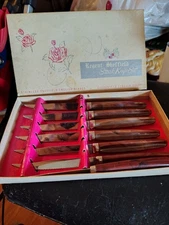 REGENT SHEFFIELD STEAK KNIFE SET 6 ENGLAND BLADE SERRATE STAINLESS STEEL BOX