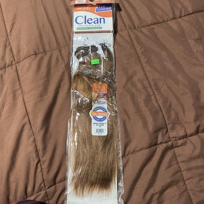 MODEL MODEL Clean 100% Human Hair Weave Extension- Straight # 30 light brown