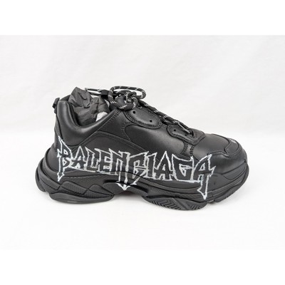 Balenciaga Q:2 / Leather Triple S Sneakers in Black/White BNWB 44