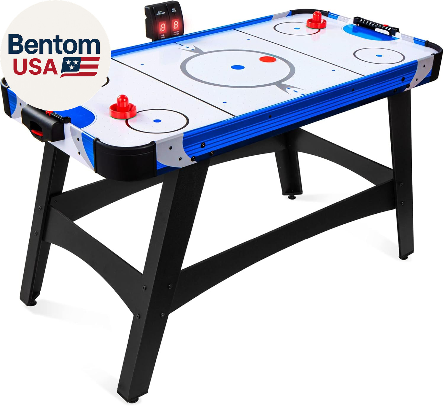 58In Mid-Size Arcade Style Air Hockey Table for Game Room, H