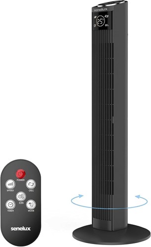 Senelux Tower Fan 36" Oscillating Fan with Remote Control- Quiet Cooling Fan