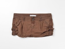 Vintage Abercrombie  Fitch Y2K Linen Blend Brown Micro Skirt Size US6