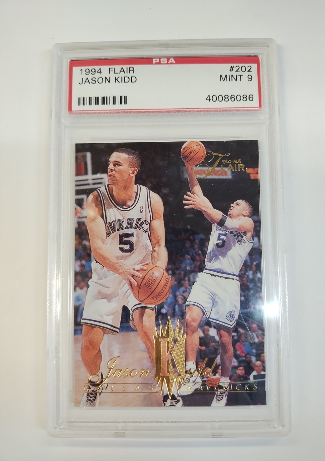 1994-95 Flair Jason Kidd Rookie #202 PSA 9 Dallas Mavericks