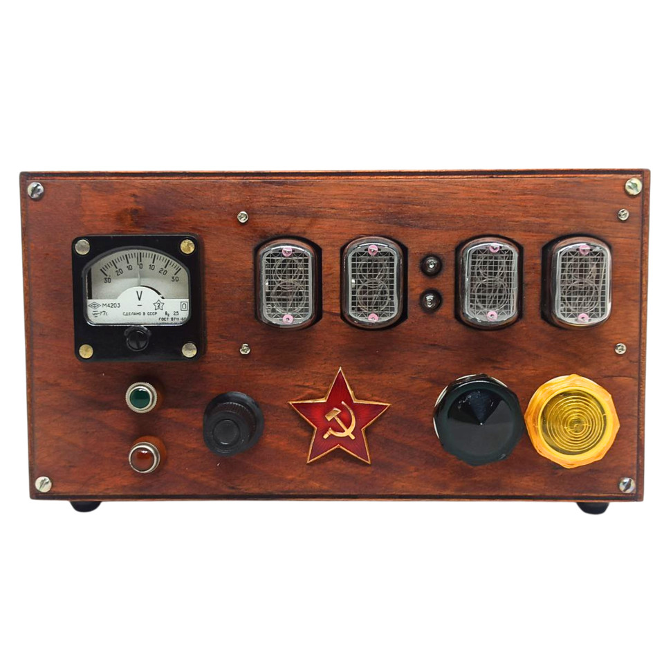 Metro 2033 Game Nixie Tube Table Clock with IN-12 Tubes Steampunk - Apocalypse