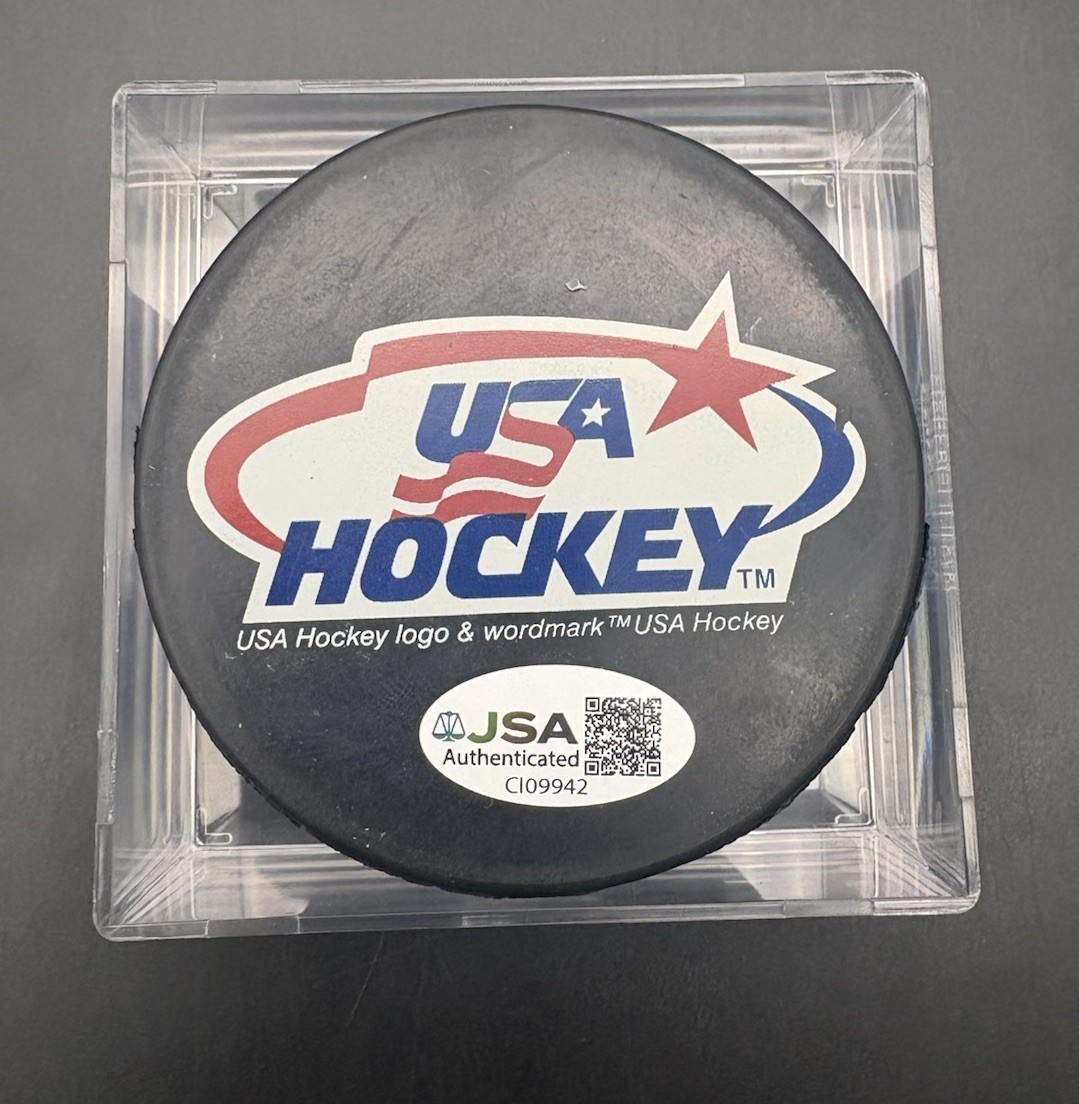 1998 Eric Lindros Signed Nagano Olympic Hockey Puck-JSA CI09942 | eBay