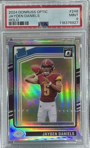 2024 Panini Donruss Optic - Jayden Daniels #248 Holo Prizm Rookie RC PSA 9 MINT