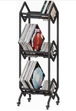 Vinyl Record Storage Rack, Record Holder 260-280 LP Storage Shelf Display Iron