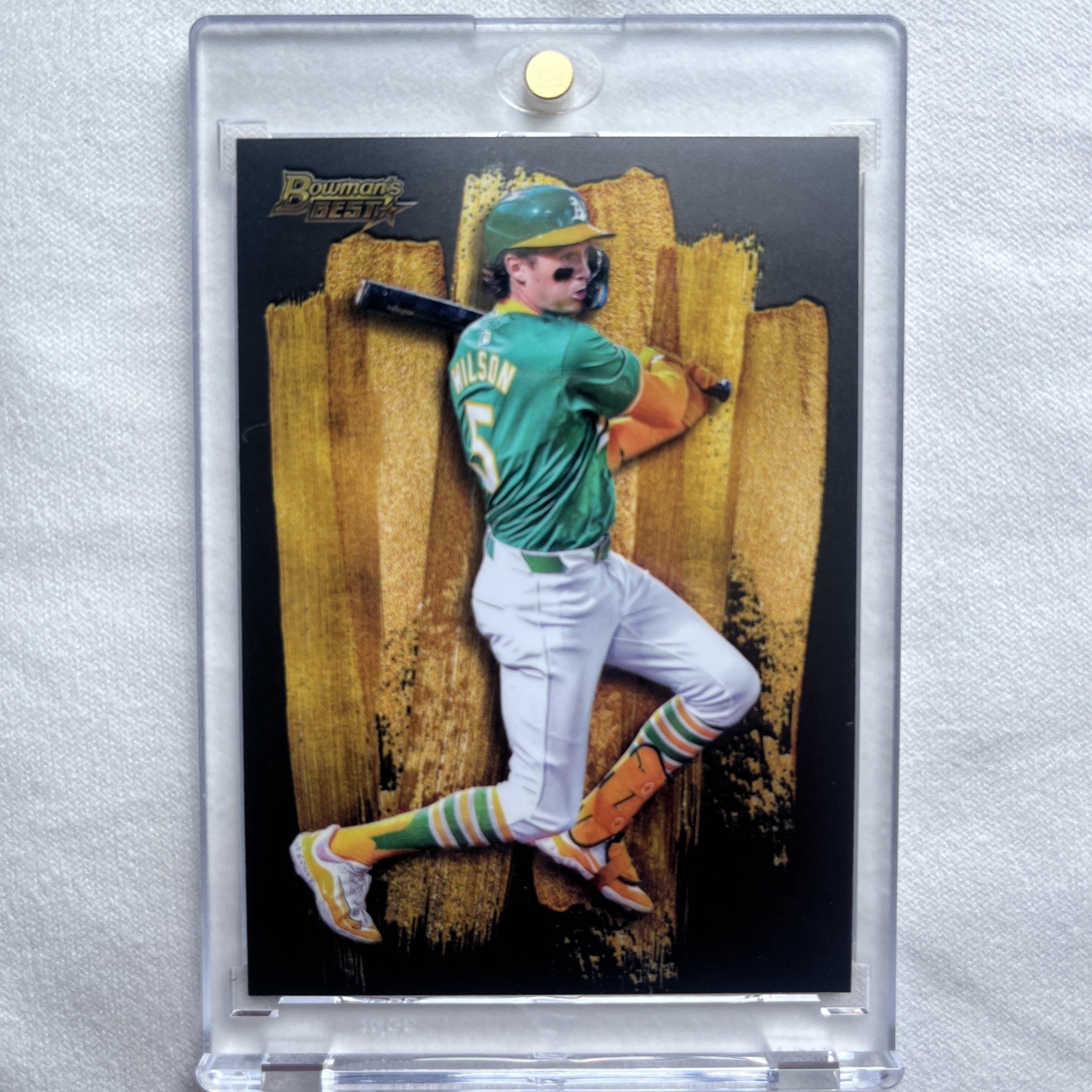 2024 Bowman Best Jacob Wilson Strokes Of Gold SSP Case Hit SG-16 A’s